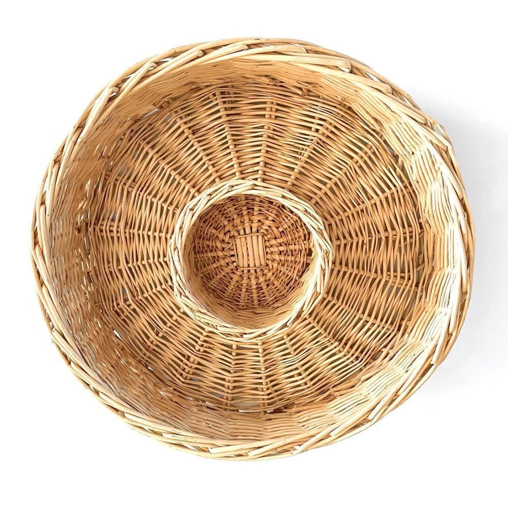 Wicker Rattan Chips & Dip Basket Bowl